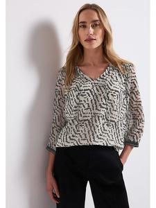 Блузка Street One, бежевый/черный