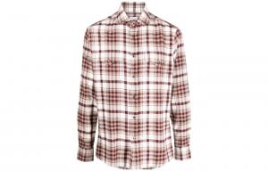 Приталенная рубашка с длинным рукавом Brunello Cucinelli, мультиколор