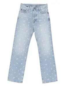 Джинсы с цветочным принтом Fiorucci, синий