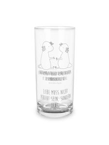 Стакан для питья Аксолотль Любовь с надписью на прозрачном фоне Mr. & Mrs. Panda