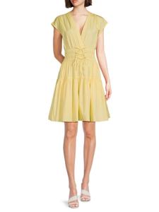 Платье из хлопковой ленты Tora Derek Lam 10 Crosby, цвет Buttermilk