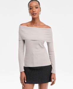 Женский свитер с открытыми плечами, эксклюзивно от Macy's INC International Concepts, Steamy Gre