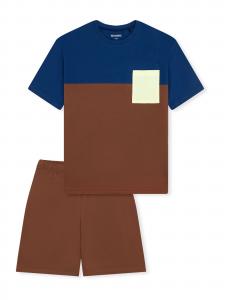 SCHIESSER Пижама 'Teens Nightwear' в темно-синем, коричневом