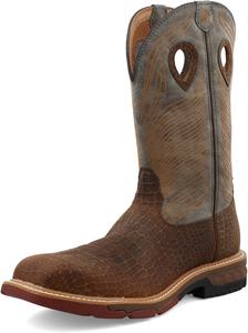 Мужские ковбойские ботинки Twisted X Lite цвета коньячной глазури с фактурой гальки и лайма, коричневый/серый