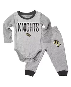 Боди с длинным рукавом и штанишки для мальчиков и девочек Heather Gray UCF Knights Jie Jie Wes & Willy