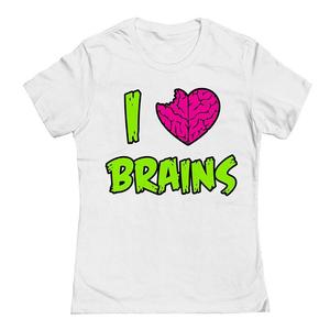 Футболка Junior's I Heart Brains с рисунком Хэллоуина, белый