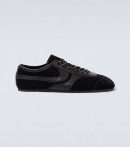 Кроссовки из замши с кожаными вставками Dries Van Noten, Black