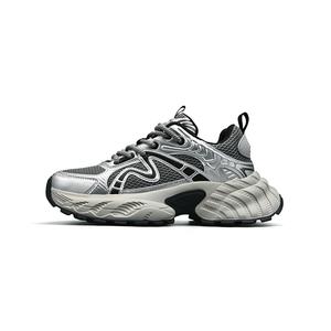 FAIRWHALE Низкие массивные кроссовки мужские - черные серебристые, цвет Black Silver