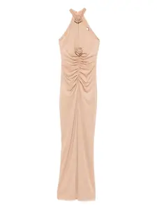 Вечернее платье макси с рюшами, украшенное розами NISSA, нейтральный