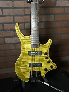 Woodcraft electric guitars Бас-гитара Woodcraft Electric FETI Headless, 34 дюйма, зеленая прозрачная