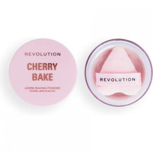 Y2K Baby Cherry Bake Loose Powder & Puff Пудра для выпечки лица с аппликатором Универсальный оттенок Cherry Pink 3,2 г Makeup Revolution