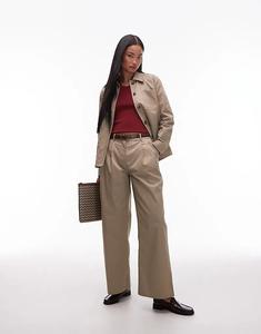 Брюки AWARE со складками спереди, приталенные, широкие, камуфляжного цвета