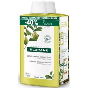Шампунь цитрусовый легкость и жизненная сила 2x400 мл Klorane