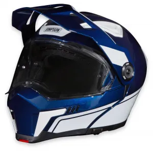 Модульный шлем «Путешествие бандита Симпсона» Simpson Helmets, синий/белый