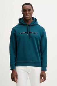 Хлопковая толстовка Armani Exchange, бирюзовый