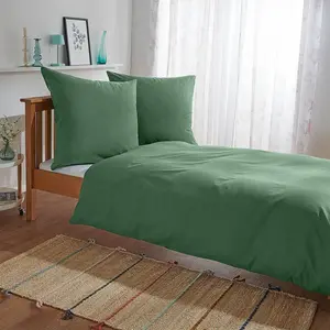 Постельное белье Dream Sleep Uni Fine Flannel 155x220 см + 80x80 см, светло-зеленое Traumschlaf