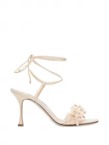 Босоножки Anista с цветочным принтом Manolo Blahnik, бежевый