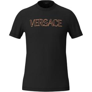 Versace Мужские черные футболки с круглым вырезом
