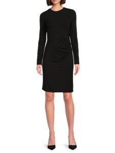 Платье с присборенной талией Vince, черный