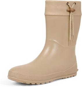 Женские средние по голенища резиновые сапоги Asgard, садовые сапоги с отворотом, ультралегкие портативные садовые туфли, Khaki - 9" Shaft