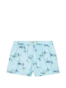Шорты с цветочным принтом GANNI, синий