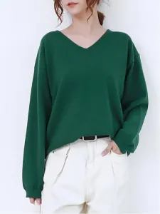 Женский вязаный топ с длинными рукавами Doux Belle, цвет Green(V)