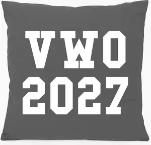 Подушка для дивана Huuraa VWO 2027, подарок на выпускной из Нидерландов, 40x40 см, с наполнителем из хлопка стального серого цвета, VWO 2027, сувенир Hellweg Druckerei