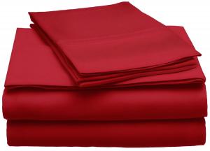 Превосходный модал из букового дерева, набор однотонных простыней с глубоким карманом плотностью 300 нитей Superior, цвет Burgundy