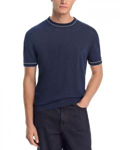 Свитер с круглым вырезом из смесового льна BOSS, синий