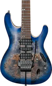 Электрогитара Ibanez S1070PBZ S серии Premium, цвет Cerulean Blue Burst, в комплекте с чехлом, тюнером, кабелем, стойкой и тряпкой