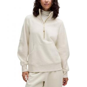Lululemon Свитшот женский Scuba Series SS25 с воротником-воронкой и молнией до половины, цвет Hot Bone/Gold