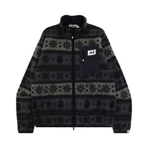 Куртка BAPE Snow Pattern Relaxed Fit Zip Fleece, Black