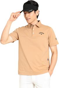 Мужская поло-рубашка Callaway C23234100 с коротким рукавом (впитывает пот, быстро сохнет, защищает от УФ-излучения), для игры в гольф, бежевый