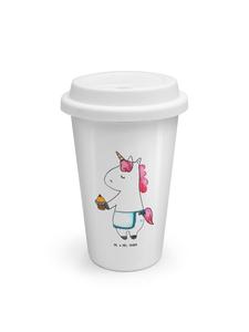 Mr. & Mrs. Panda Дорожная кружка в виде белого кекса с единорогом (без надписи