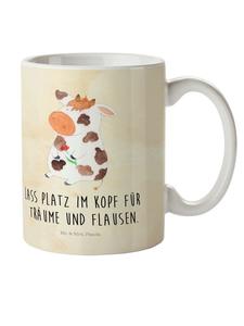 Детская кружка корова с надписью в винтажном стиле Mr. & Mrs. Panda