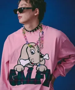 Футболка GALFY/Galfy Barba Cut and Paste Remake Long Tee (мужская) Select Brands, цвет Pink