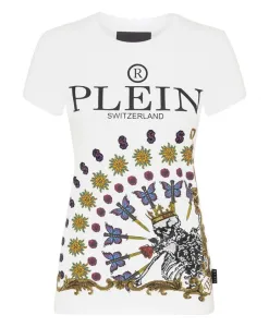 Футболка, круглый вырез, татуировка Philipp Plein, белый