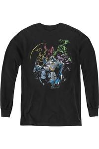 Футболка с длинным рукавом "Batman Surrounded" для молодежи Gildan, черный