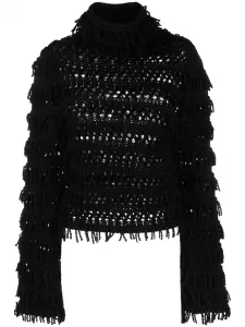 Джемпер рыхлой вязки с бахромой Blumarine, черный