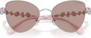 Женские солнцезащитные очки Swarovski Sk7034 Butterfly, Silver/Light Purple Brown