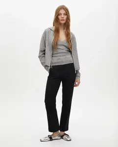 Женские прямые брюки с карманами и шлёвками на поясе Lola Casademunt, черный