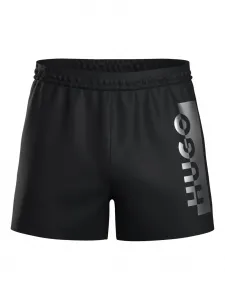 Плавки-шорты с кулиской и логотипом HUGO, черный