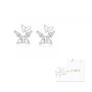 CMFY Серьги-гвоздики из стерлингового серебра 999 пробы для женщин