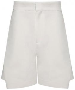 Брюки Victoria Beckham Fold Detail Straight Leg Culotte, белый