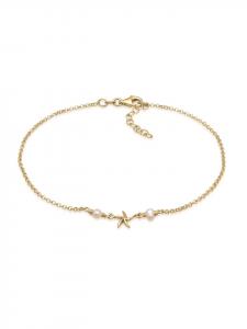 Elli Браслет Fußschmuck 925 Sterling Silber Seestern in Gold