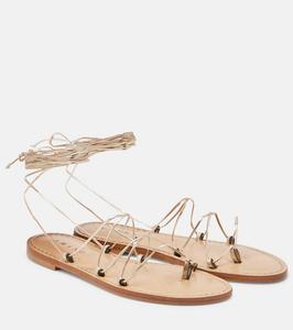 Сандалии Serengetti из металлизированной кожи Amanu, Champagne