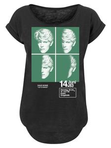 Длинная футболка с постером Дэвида Боуи 1983 года, черного цвета F4NT4STIC