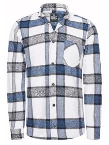 Рубашка дровосека фланелевая белого/синего цвета Rusty Neal