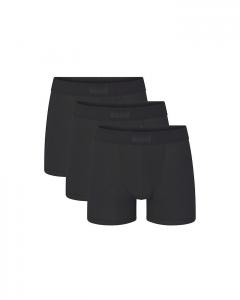 Эластичные хлопковые трусы-боксеры 3", 3 шт. SKIMS, черный