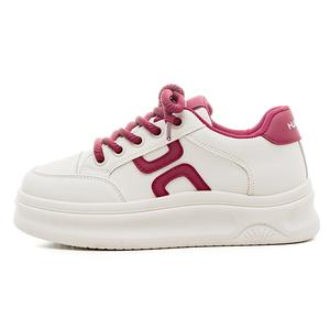 HUANQIU Нескользящие и износостойкие низкие кроссовки для скейтбординга, увеличивающие рост, женские, бежево-бордовые